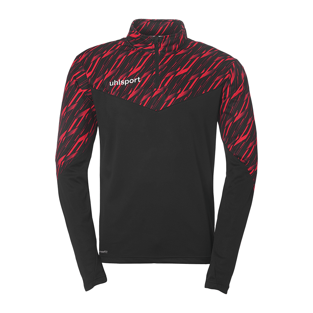 uhlsport Progressive 28 1/4 Zip Top Kind (schwarz/rot)