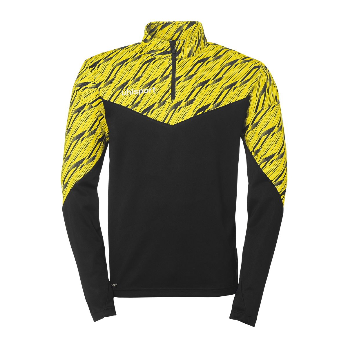 uhlsport Progressive 28 1/4 Zip Top Kind (schwarz/limonengelb)