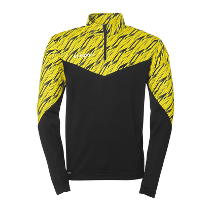uhlsport Progressive 28 1/4 Zip Top Kind (schwarz/limonengelb)