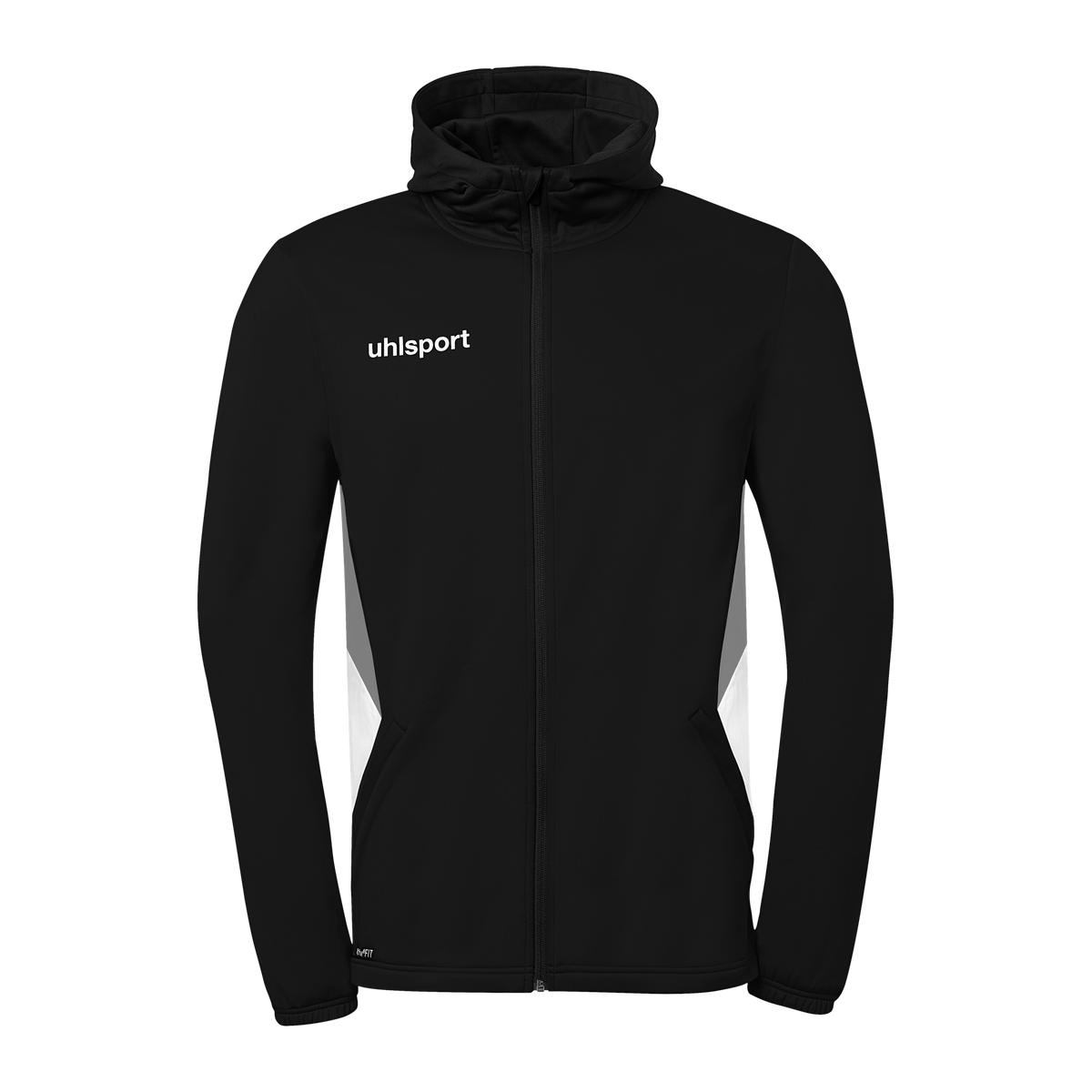 uhlsport Equipe 29 Multi Hood Jacke (schwarz/weiß/steingrau)