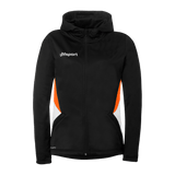 uhlsport Equipe 29 Multi Hood Jacke Damen (schwarz/weiß/fluo orange)