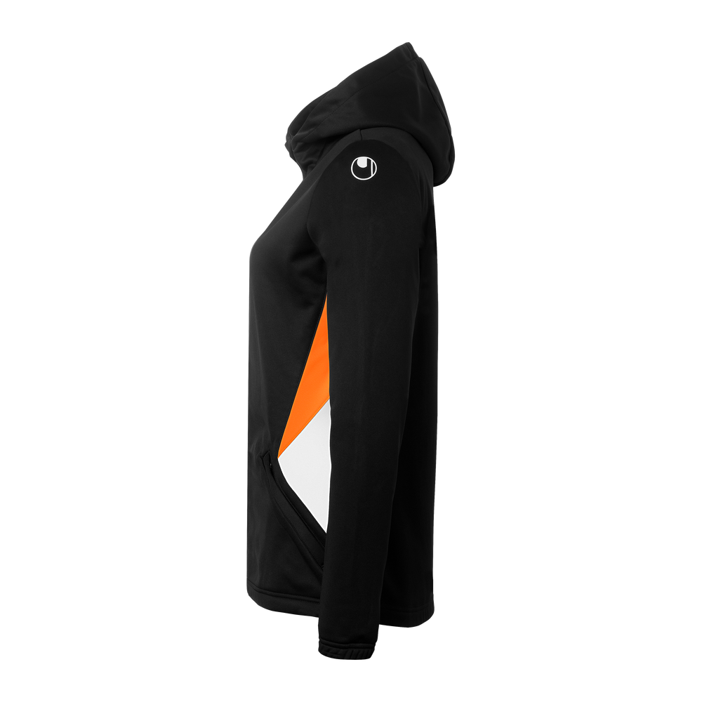 uhlsport Equipe 29 Multi Hood Jacke Damen (schwarz/weiß/fluo orange)