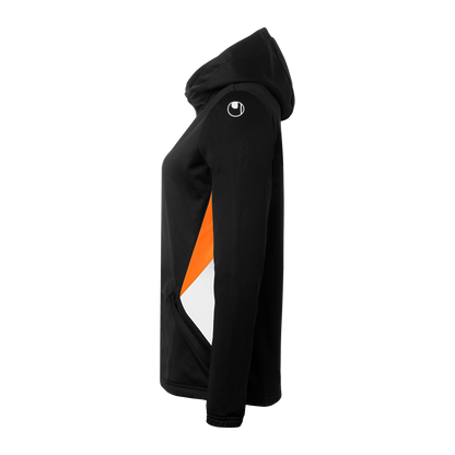 uhlsport Equipe 29 Multi Hood Jacke Damen (schwarz/weiß/fluo orange)