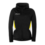 uhlsport Equipe 29 Multi Hood Jacke Damen (schwarz/weiß/limonengelb)