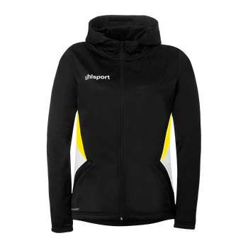 uhlsport Equipe 29 Multi Hood Jacke Damen (schwarz/weiß/limonengelb)