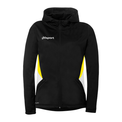 uhlsport Equipe 29 Multi Hood Jacke Damen (schwarz/weiß/limonengelb)