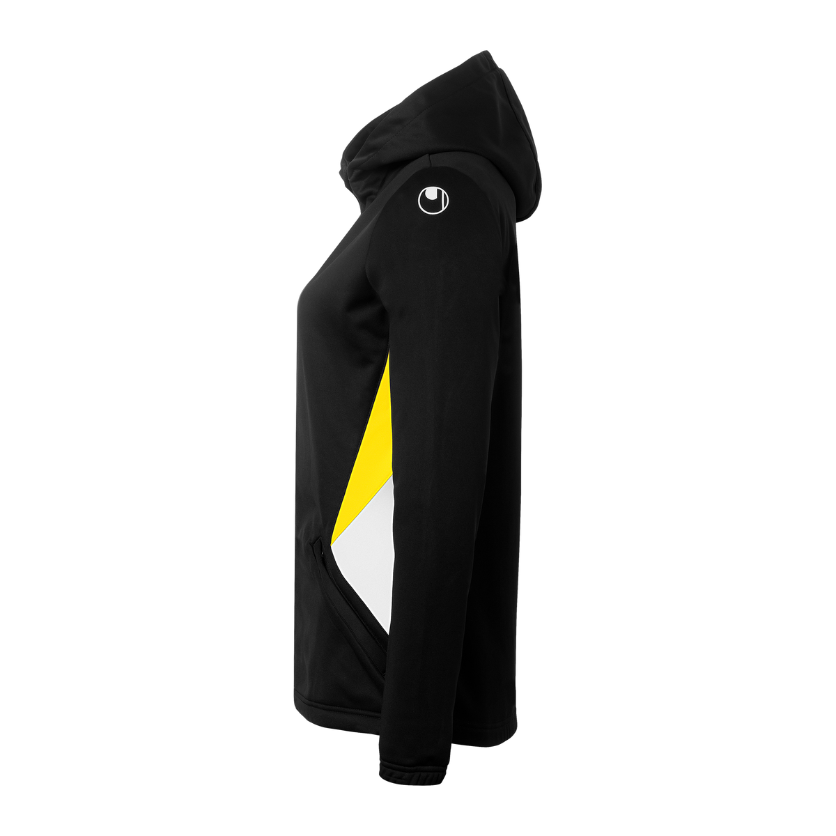 uhlsport Equipe 29 Multi Hood Jacke Damen (schwarz/weiß/limonengelb)