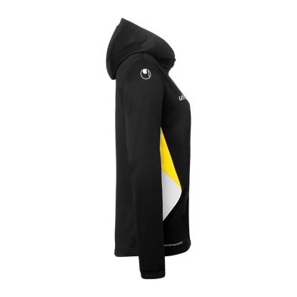 uhlsport Equipe 29 Multi Hood Jacke Damen (schwarz/weiß/limonengelb)