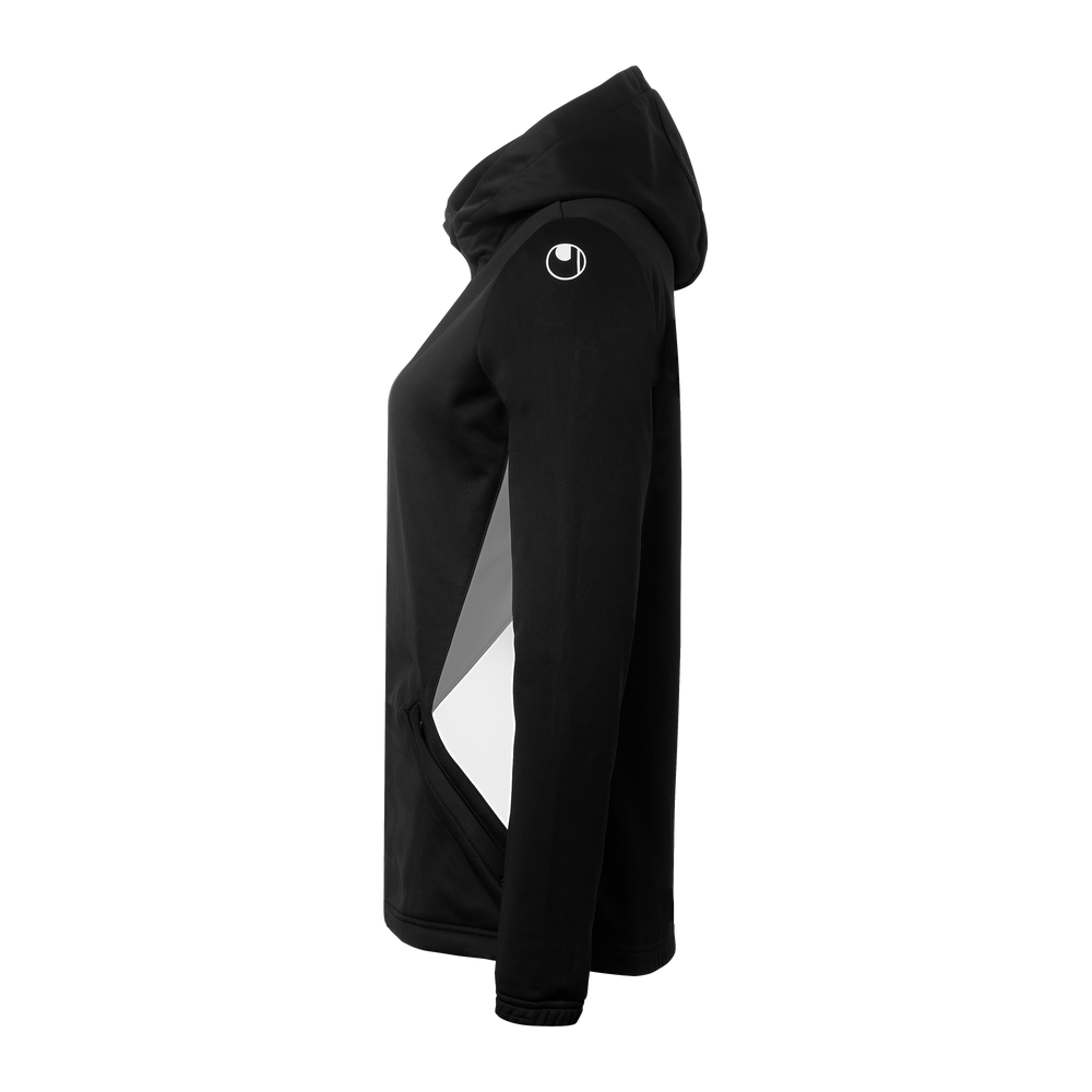 uhlsport Equipe 29 Multi Hood Jacke Damen (schwarz/weiß/steingrau)