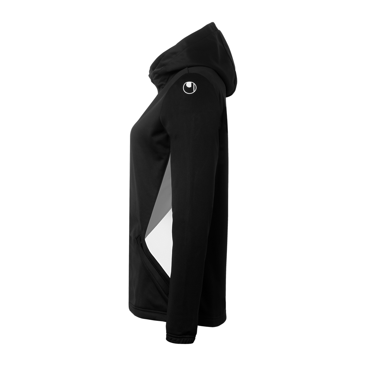 uhlsport Equipe 29 Multi Hood Jacke Damen (schwarz/weiß/steingrau)