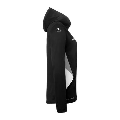 uhlsport Equipe 29 Multi Hood Jacke Damen (schwarz/weiß/steingrau)