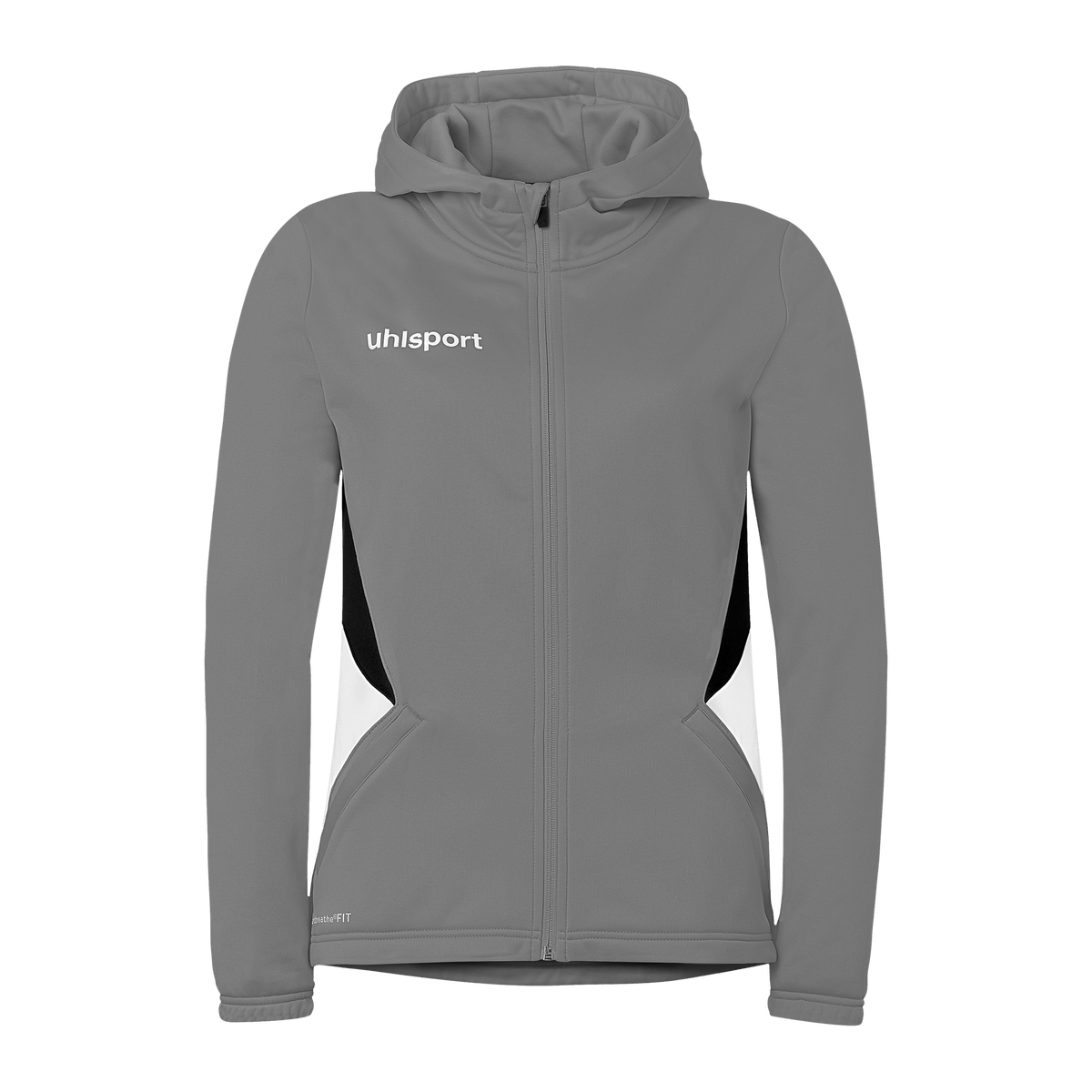uhlsport Equipe 29 Multi Hood Jacke Damen (steingrau/weiß/schwarz)