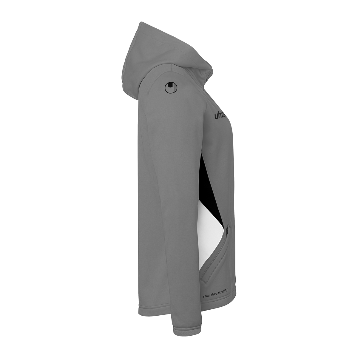 uhlsport Equipe 29 Multi Hood Jacke Damen (steingrau/weiß/schwarz)