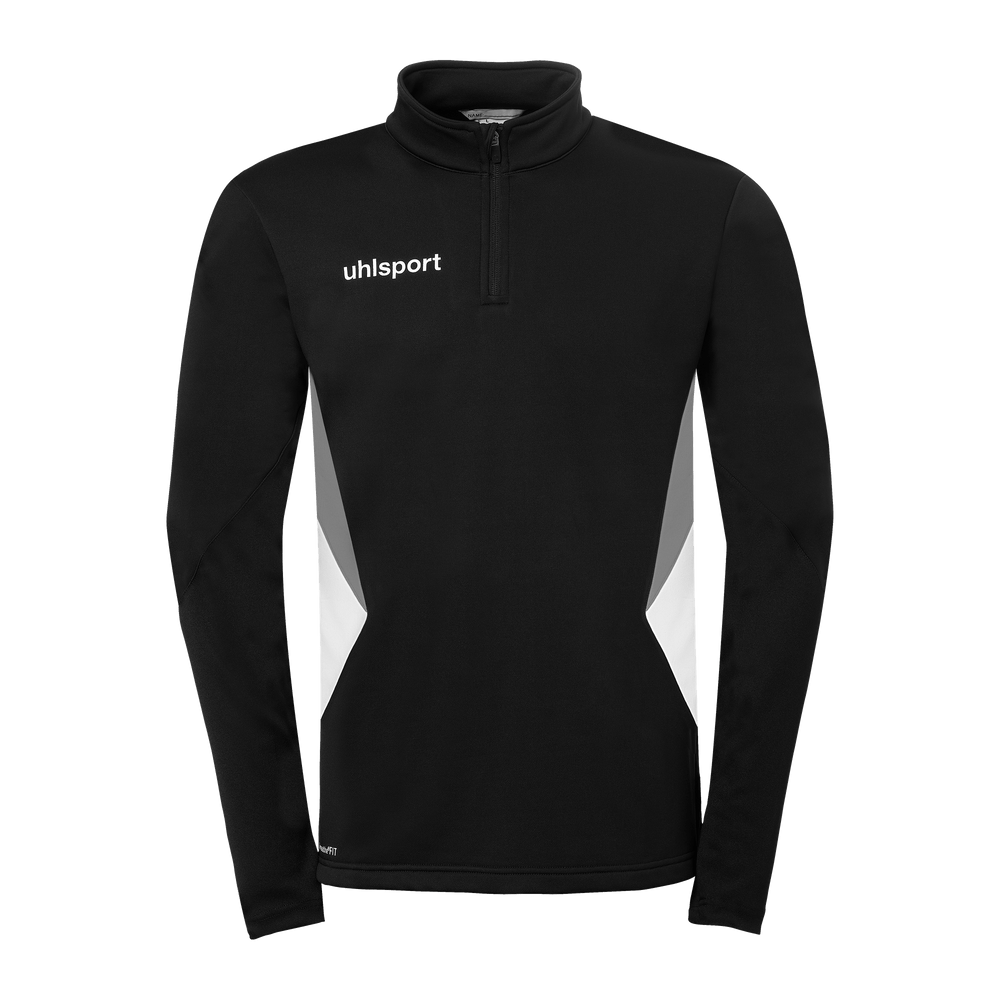 uhlsport Equipe 29 1/4 Zip Top (schwarz/weiß/steingrau)