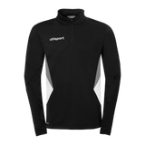 uhlsport Equipe 29 1/4 Zip Top (schwarz/weiß/steingrau)