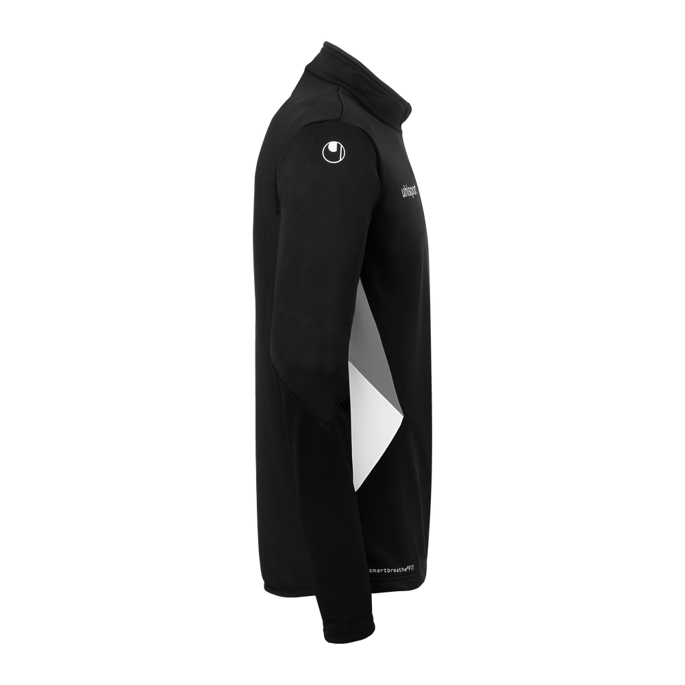 uhlsport Equipe 29 1/4 Zip Top (schwarz/weiß/steingrau)