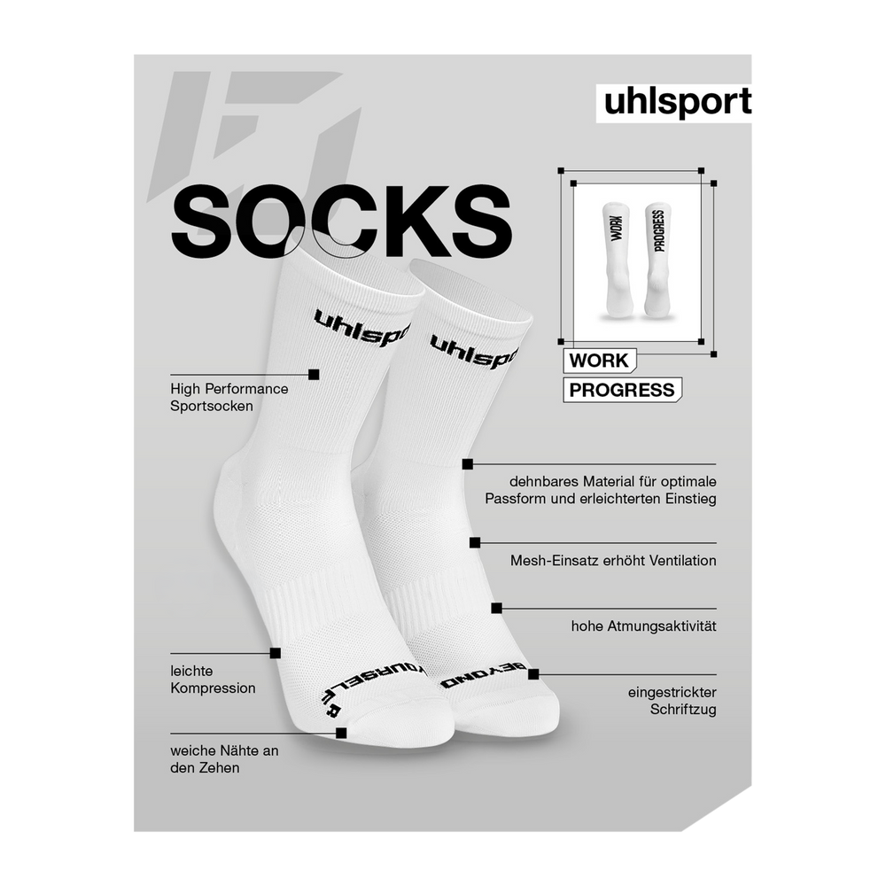 uhlsport ID Socks Work Progress (weiß/schwarz)