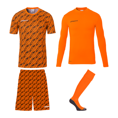 uhlsport Progressive Torwart Set Kind (fluo orange/schwarz)
