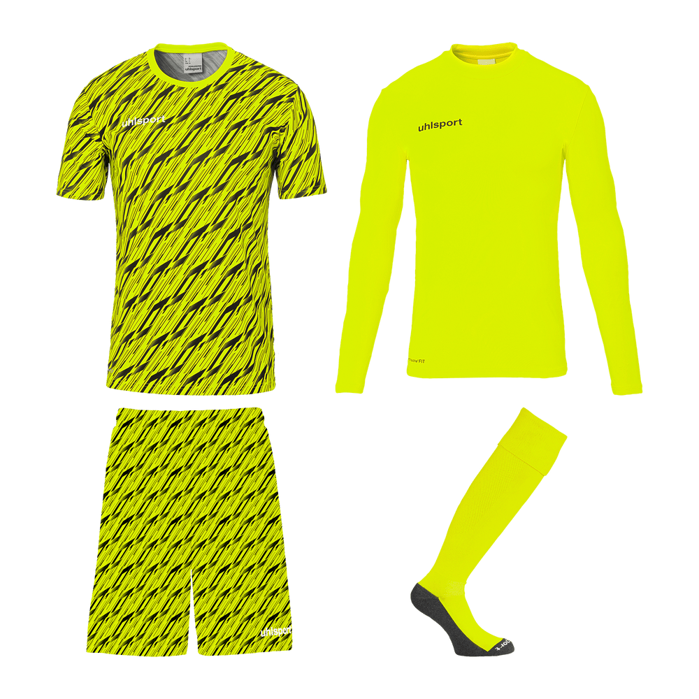 uhlsport Progressive Torwart Set Kind (fluo gelb/schwarz)
