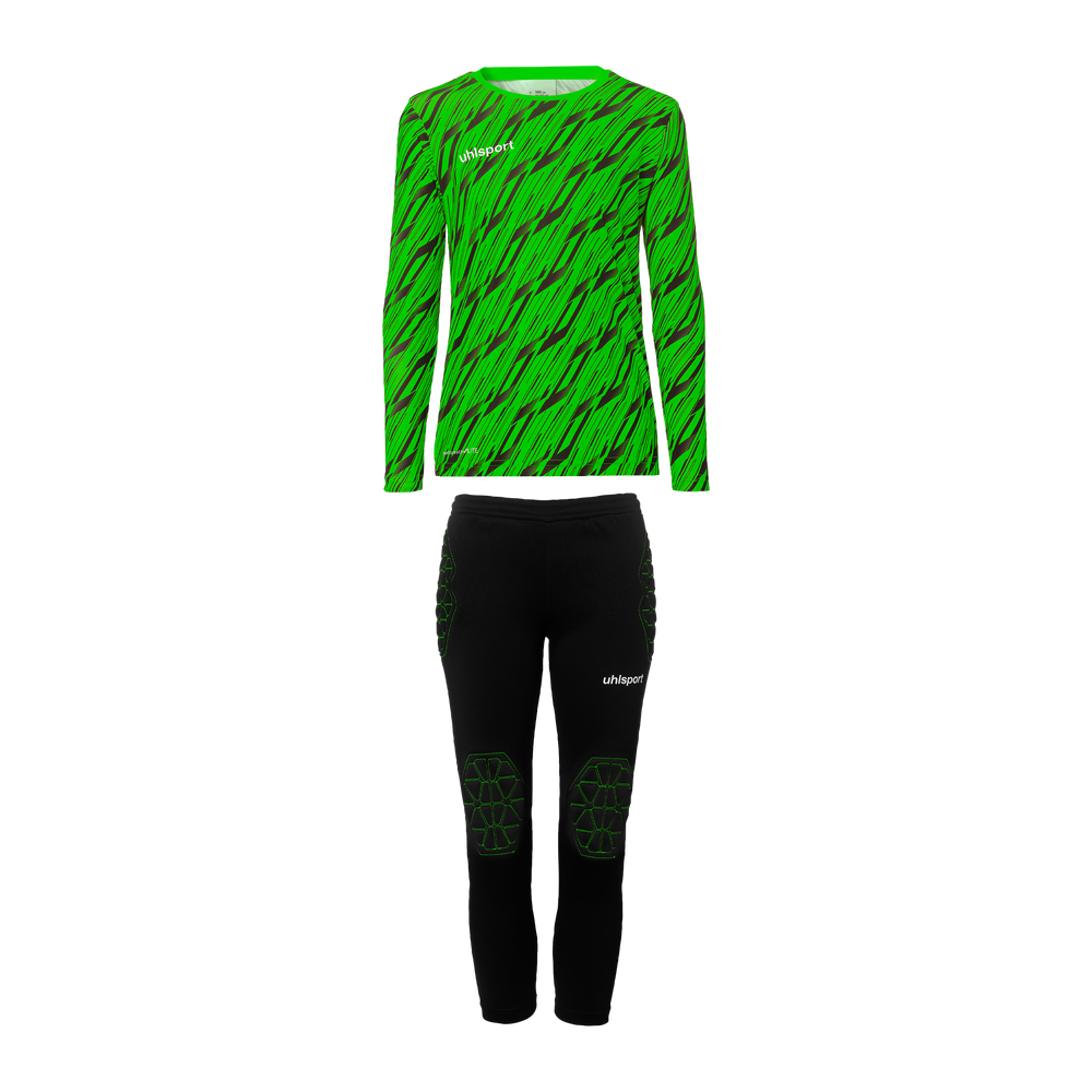 uhlsport Progressive Torwart Set Junior (fluo grün/schwarz)