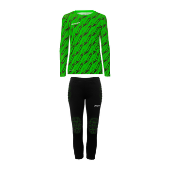 uhlsport Progressive Torwart Set Junior (fluo grün/schwarz)