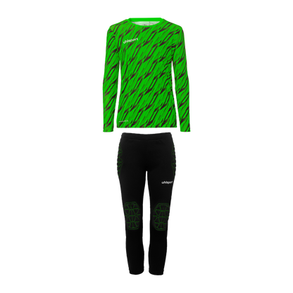 uhlsport Progressive Torwart Set Junior (fluo grün/schwarz)