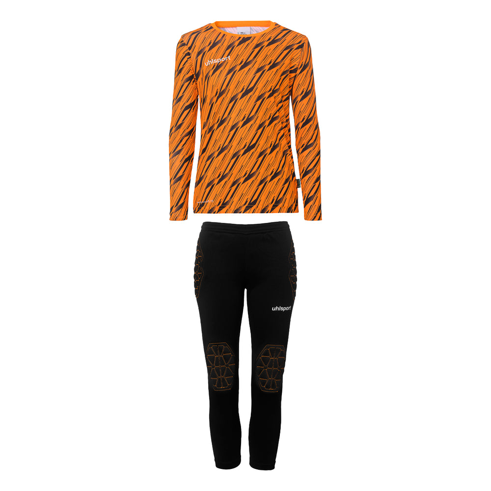 UHLSPORT Progressive Torwart Set Junior Kind Hellorange