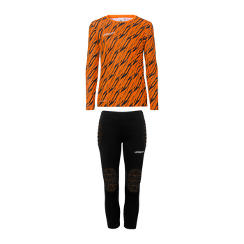 uhlsport Progressive Torwart Set Junior (fluo orange/schwarz)