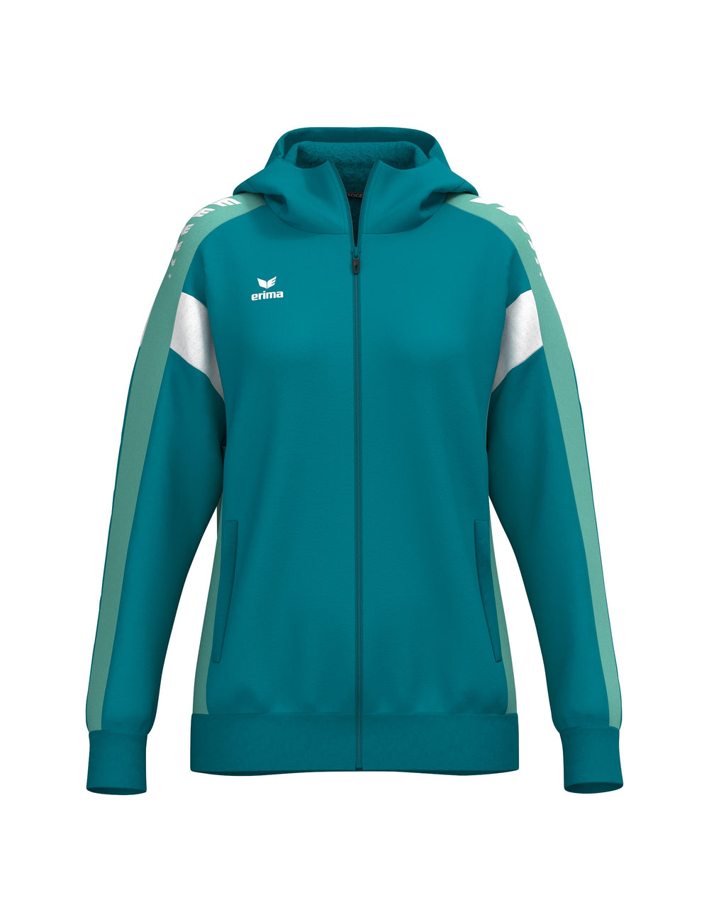 ERIMA CELEBRATE 125 Training Jacket with hood Damen (tahitian blue/mint)