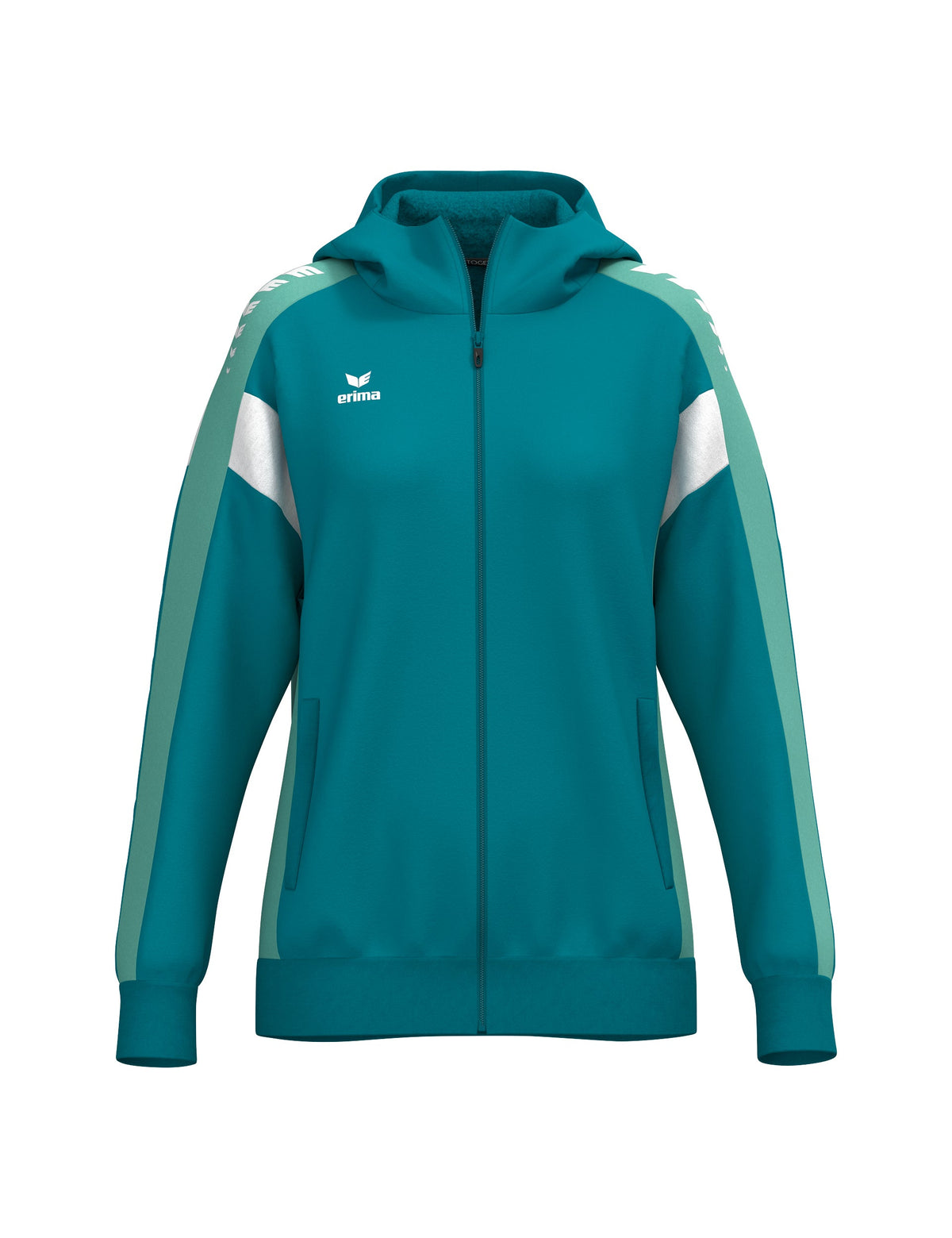 ERIMA CELEBRATE 125 Training Jacket with hood Damen (tahitian blue/mint)