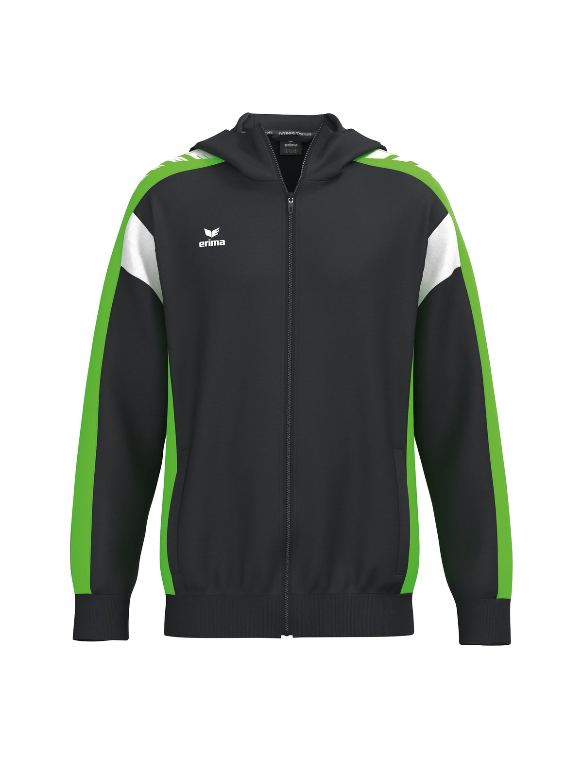 ERIMA CELEBRATE 125 Training Jacket with hood (schwarz/green gecko)