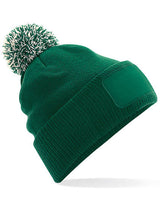 Snowstar Patch Beanie (Bottle Green/Off White)