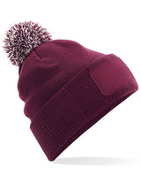 Snowstar Patch Beanie (Burgundy/Off White)