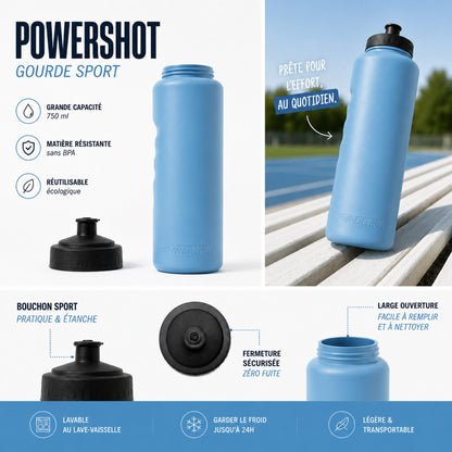 POWERSHOT Umweltfreundliche Trinkflasche 750 ml (blau)