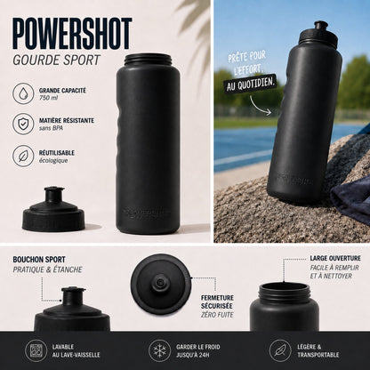 POWERSHOT Umweltfreundliche Trinkflasche 750 ml (dunkelgrau)