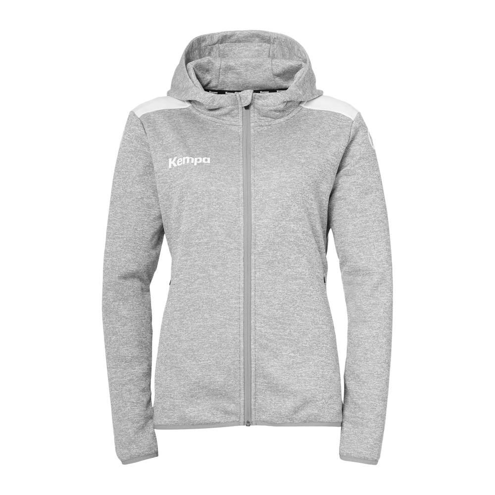 KEMPA Emotion 27 Kapuzenjacke Damen (dark grau melange/weiß)