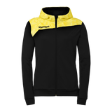 KEMPA Athletics 29 Kapuzenjacke Damen (schwarz/limonengelb)