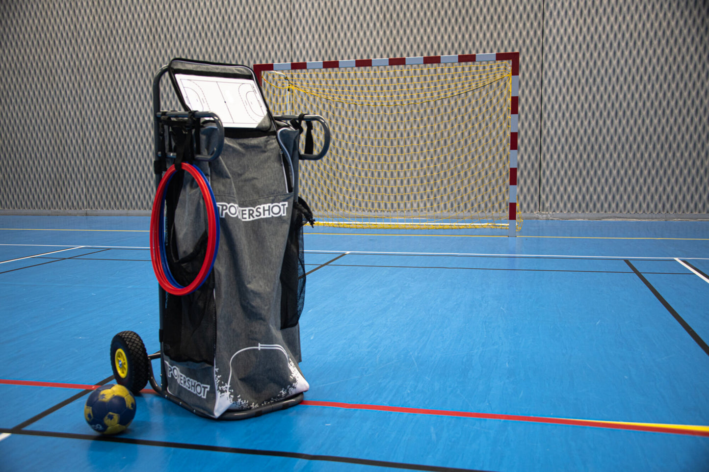 Powershot Der ultimative Gerätewagen-Handball Grau Weiß