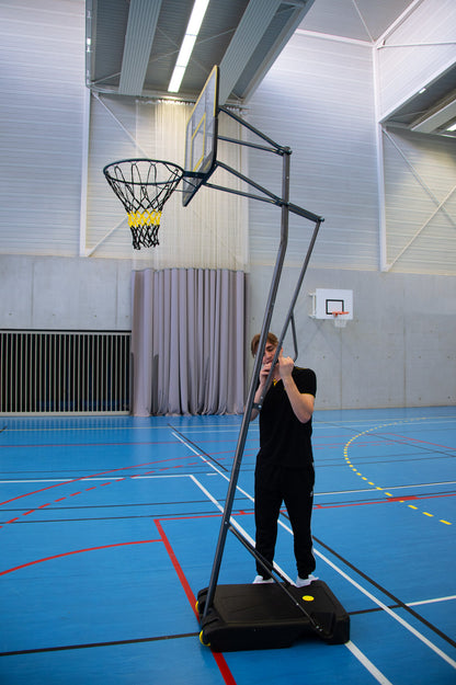 POWERSHOT Mobiler Basketballkorb Senior – höhenverstellbar (gelb/schwarz)