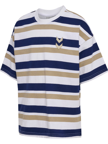 HUMMEL Silly S/S Boxy T-Shirt Stripe Kind (medieval blue)