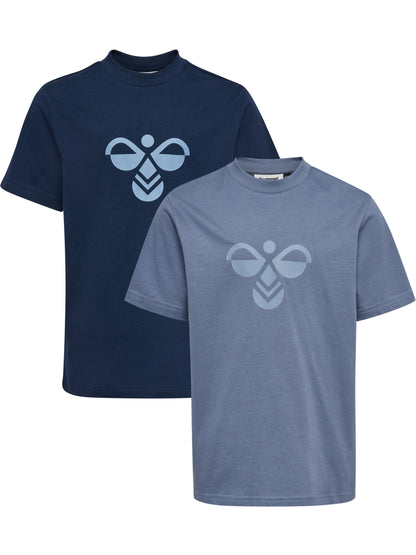 HUMMEL Reg Tukas 2-Pack T-Shirt S/S Kind (dress blues/flint stone)