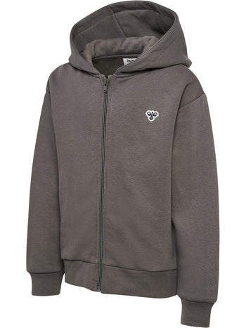 HUMMEL Loose Zip Hoodie Bee Kind (dark gull gray)