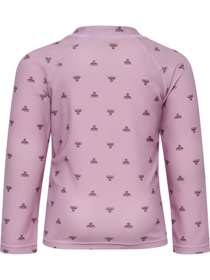 HUMMEL Mini Bee AOP Swim T-Shirt L/S Kind (mauve shadow)