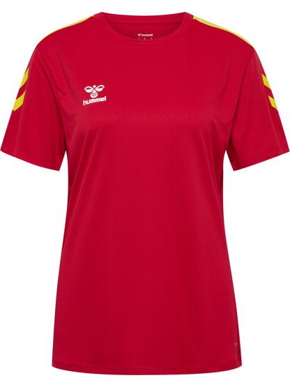 HUMMEL Essential 2.0 Jersey S/S Damen (true red/blazing yellow)