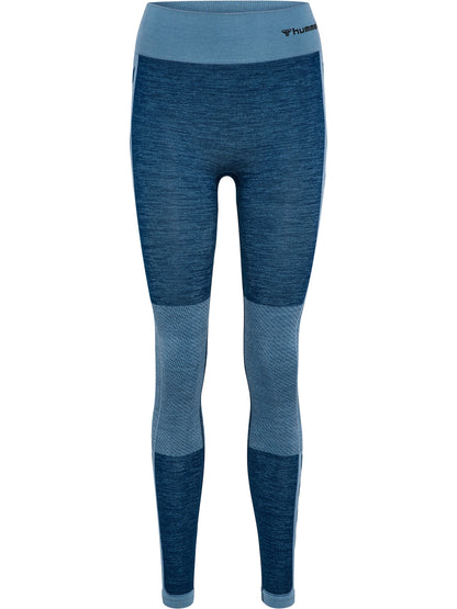 HUMMEL Clea Seamless Mid Waist Tights Damen (navy peony/faded denim)