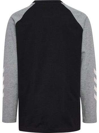 HUMMEL Logo T-Shirt L/S Kind (black/grey melange)
