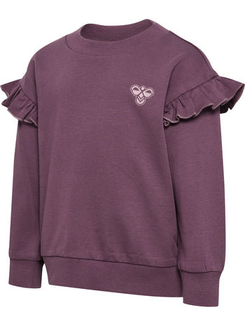 HUMMEL Mini Loose Frill Sweatshirt Kind (black plum)