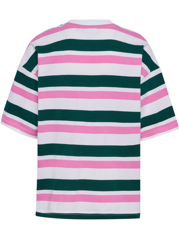 HUMMEL Silly S/S Boxy T-Shirt Stripe Kind (forest biome)