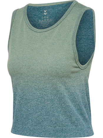 HUMMEL Yoga Seamless Gradient Crop Top Damen (balsam/frosty green)