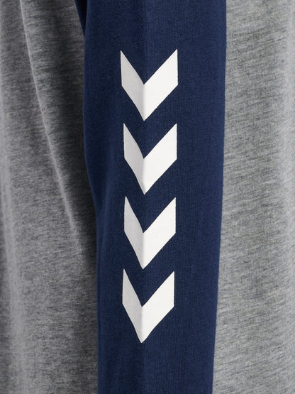 HUMMEL Logo T-Shirt L/S Kind (grey melange/dress blues)